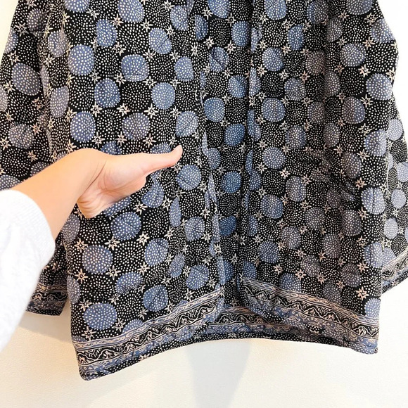 RARE Natalie Martin Bohemian Star Dot Navy Designer Open Quilted Jacket Medium - Picture 4 of 9
